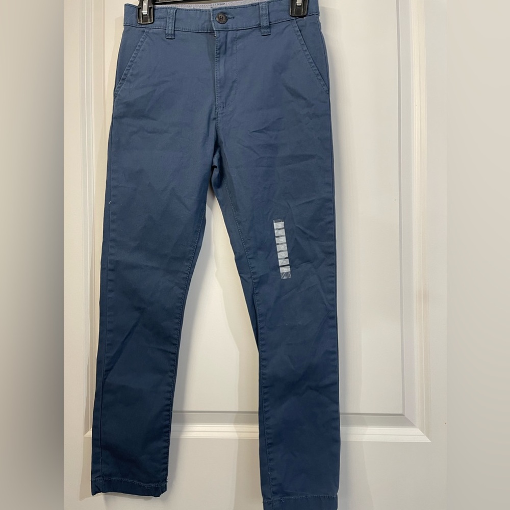 NWT Oshkosh Navy Blue Soft Cotton Straight Leg Boys Chino Pants Size 10